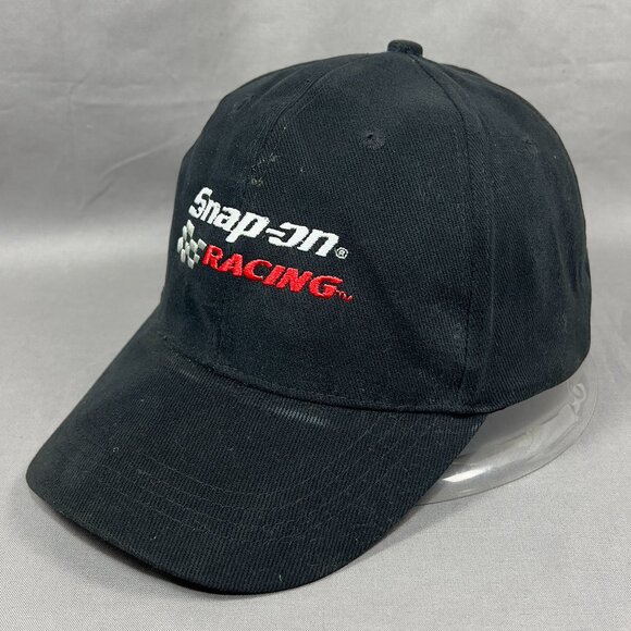 Snap On Tools Racing Strap Back Cap Hat Wild Impact Black Baseball Dad Logo Mens - Picture 1 of 12